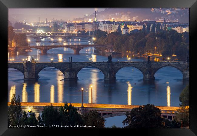 Prague Bridges Framed Print by Slawek Staszczuk
