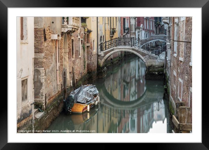 Typical Venetian canal, early in the morning. Framed Mounted Print by Gary Parker