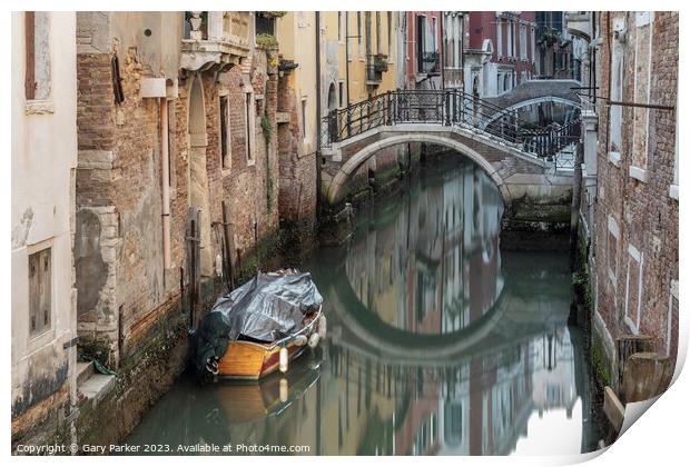 Typical Venetian canal, early in the morning. Print by Gary Parker