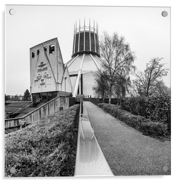 Pathway to the Liverpool Metropolitan Cathedral Acrylic by Jason Wells