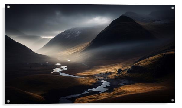 Hills of the Scottish Highlands Acrylic by Bahadir Yeniceri