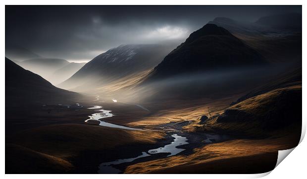 Hills of the Scottish Highlands Print by Bahadir Yeniceri
