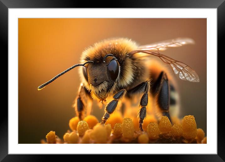 Honey Bee Framed Mounted Print by Bahadir Yeniceri