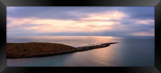 Filey Brigg Aerial Panoramic Framed Print by Tim Hill