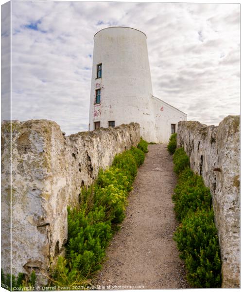 Path to Tŵr Mawr lighthouse Canvas Print by Darrell Evans