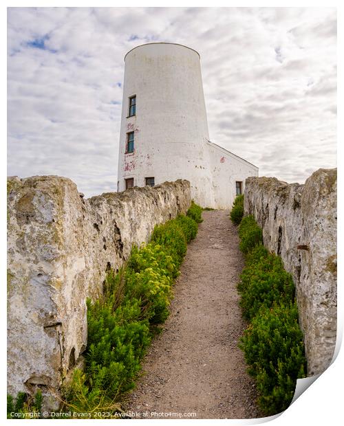 Path to Tŵr Mawr lighthouse Print by Darrell Evans