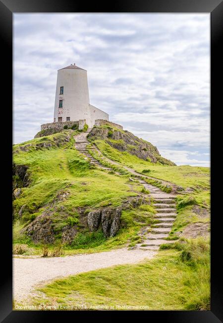 Lighthouse on Ynys Llanddwyn Framed Print by Darrell Evans
