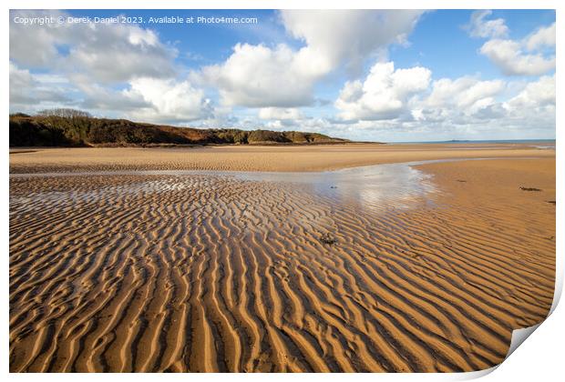 Tranquil Lligwy Beach Print by Derek Daniel