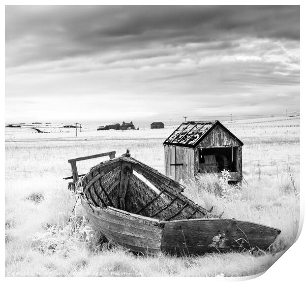 Old Boats on Orkney Print by Peter Paterson