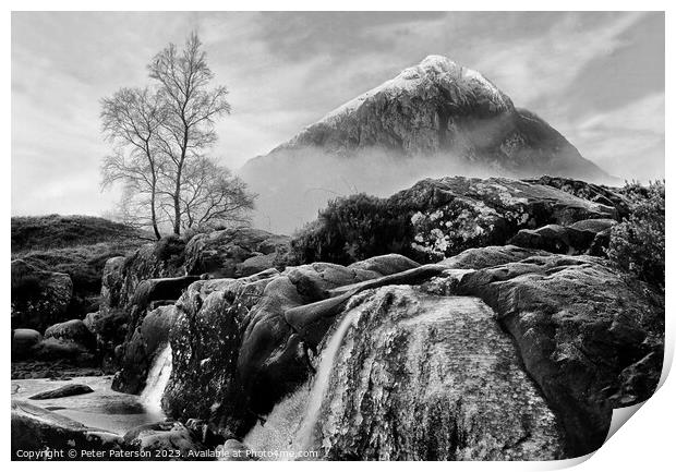 Buachaille Etive Mor in Winter Print by Peter Paterson