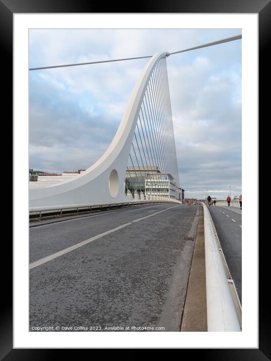 The Samuel Beckett Bridge over the River Liffey in Dublin, Ireland (From the middle of the bridge) Framed Mounted Print by Dave Collins
