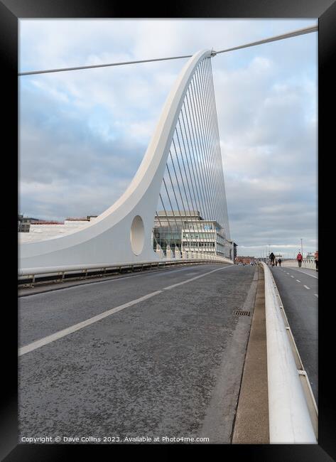 The Samuel Beckett Bridge over the River Liffey in Dublin, Ireland (From the middle of the bridge) Framed Print by Dave Collins
