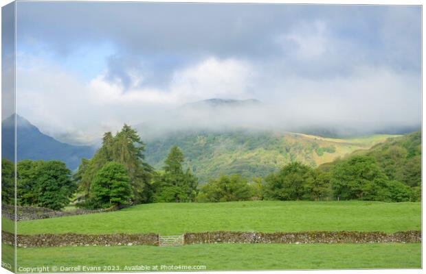 Low Clouds in Borrowdale Canvas Print by Darrell Evans