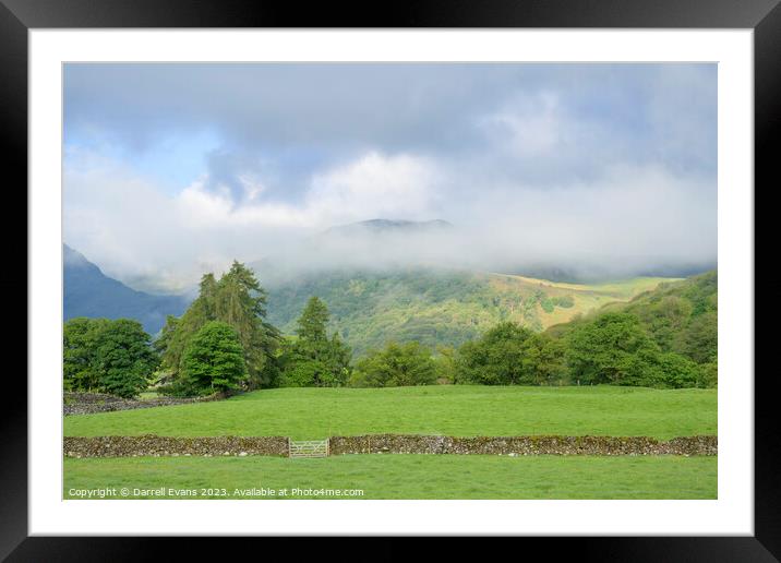 Low Clouds in Borrowdale Framed Mounted Print by Darrell Evans