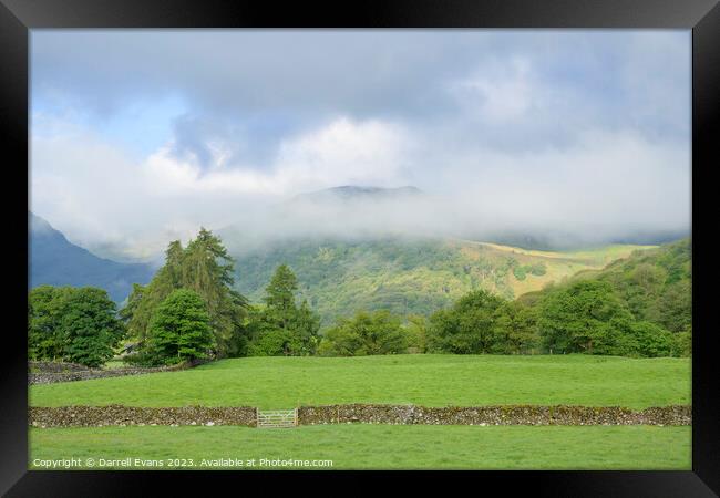 Low Clouds in Borrowdale Framed Print by Darrell Evans