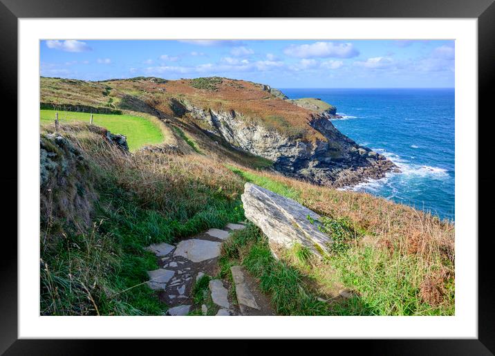 South West Coast Path to Tintagel Framed Mounted Print by Tracey Turner