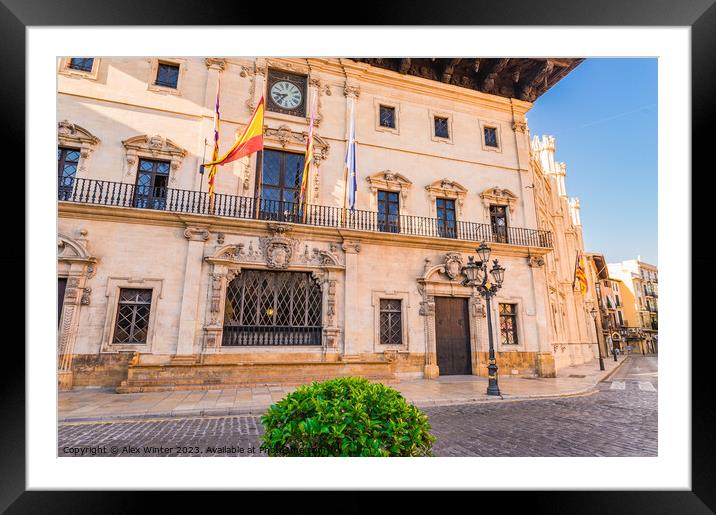 Town hall in the historic city center of Palma Framed Mounted Print by Alex Winter