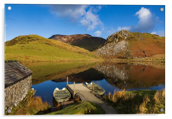 Llyn Dywarchen Acrylic by Rory Trappe