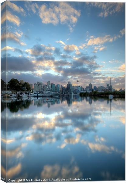 Mirrored Clouds Canvas Print by Mark Lucey