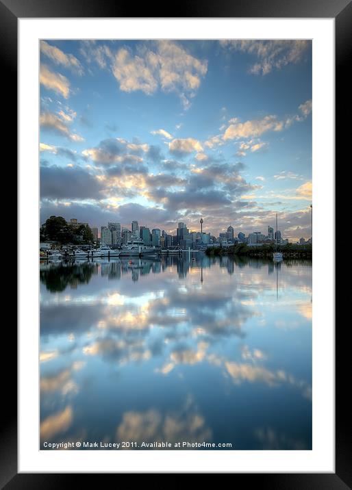 Mirrored Clouds Framed Mounted Print by Mark Lucey
