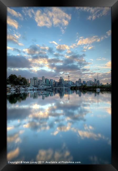 Mirrored Clouds Framed Print by Mark Lucey