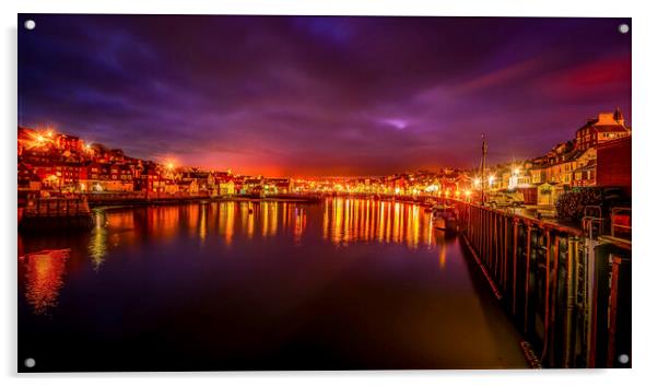 Mystical Whitby Harbour Acrylic by Tim Hill