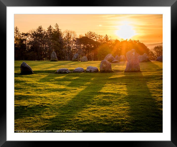 Castlerigg Stone Circle sunrise Framed Mounted Print by Darrell Evans