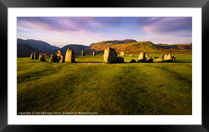 Morning at Castlerigg Stone Circle Framed Mounted Print by Darrell Evans