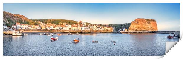 Staithes Harbour Panoramic Print by Tim Hill