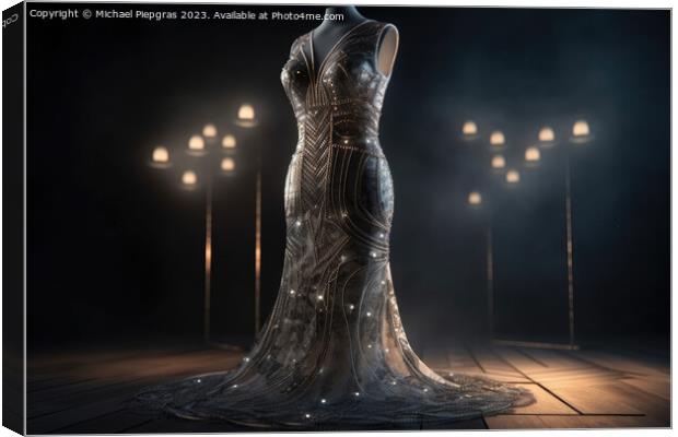 A new design of an elegant evening dress made only of metal wire Canvas Print by Michael Piepgras