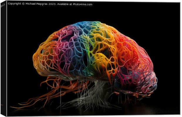 A representation of neuroplasticity the human brain created with Canvas Print by Michael Piepgras