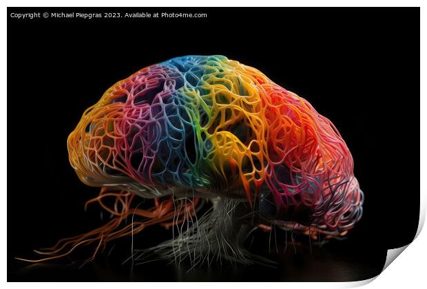 A representation of neuroplasticity the human brain created with Print by Michael Piepgras