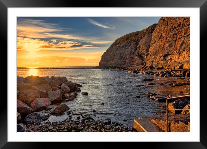 Whitby East Cliff Sunrise Framed Mounted Print by Tim Hill
