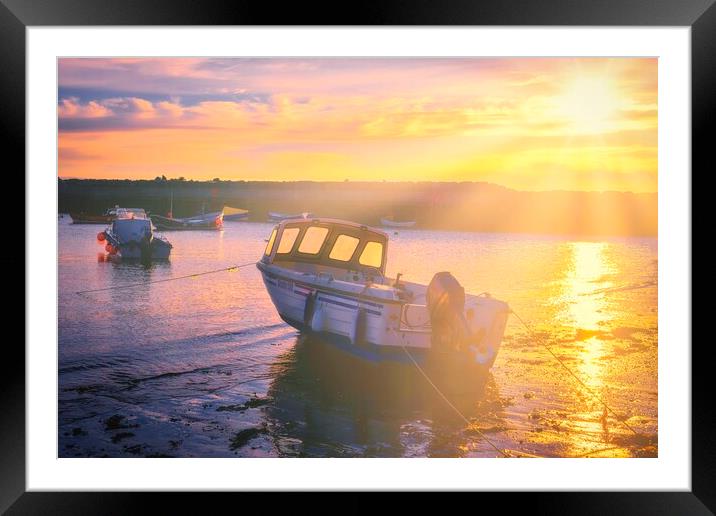 Golden Sunrise at Historic Staithes Harbour Framed Mounted Print by Tim Hill