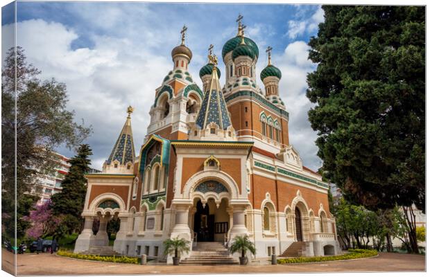 St Nicholas Orthodox Cathedral In Nice Canvas Print by Artur Bogacki