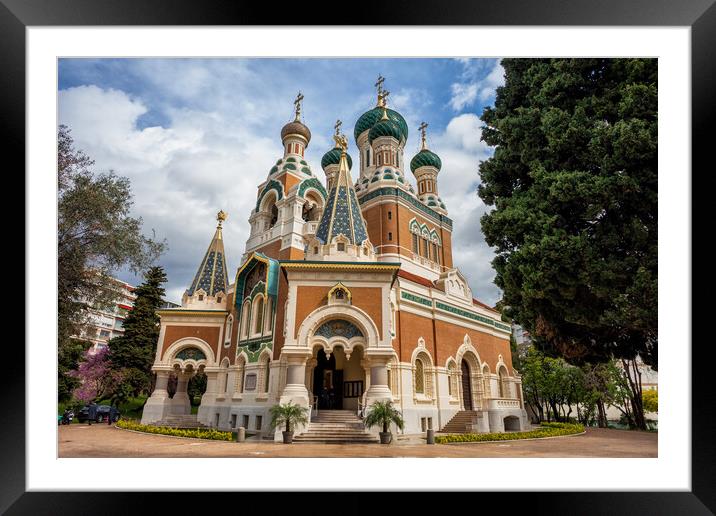 St Nicholas Orthodox Cathedral In Nice Framed Mounted Print by Artur Bogacki
