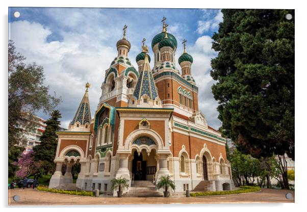 St Nicholas Orthodox Cathedral In Nice Acrylic by Artur Bogacki