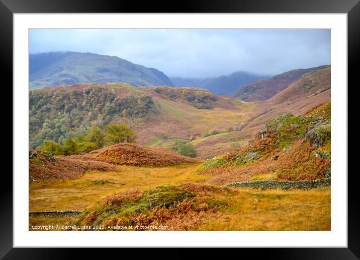Cumbrian Fells in Autumn Framed Mounted Print by Darrell Evans