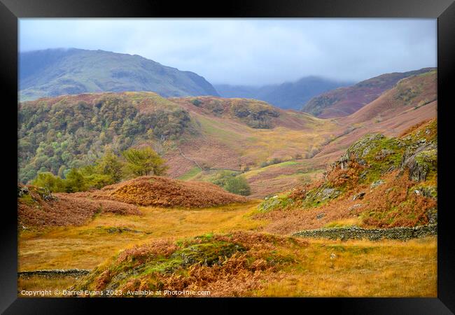 Cumbrian Fells in Autumn Framed Print by Darrell Evans