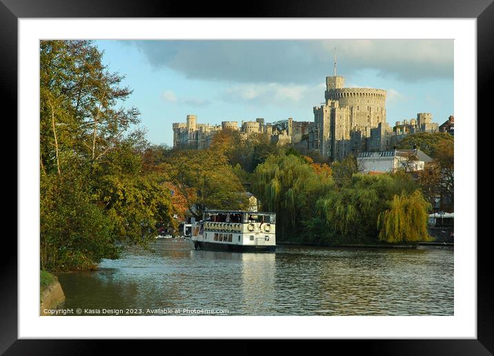 Windsor Castle and Boat on the Thames Framed Mounted Print by Kasia Design