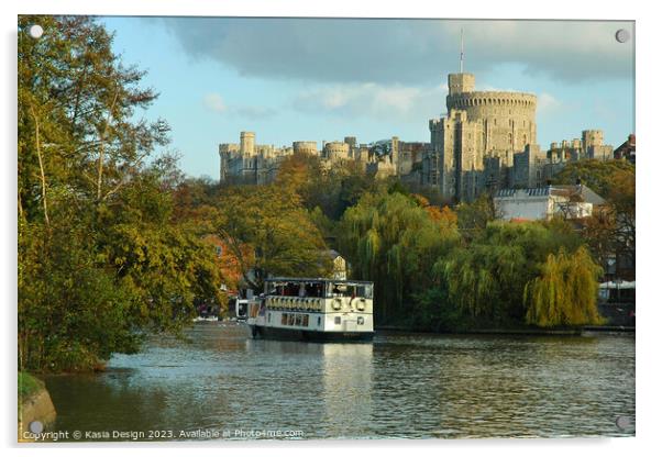 Windsor Castle and Boat on the Thames Acrylic by Kasia Design
