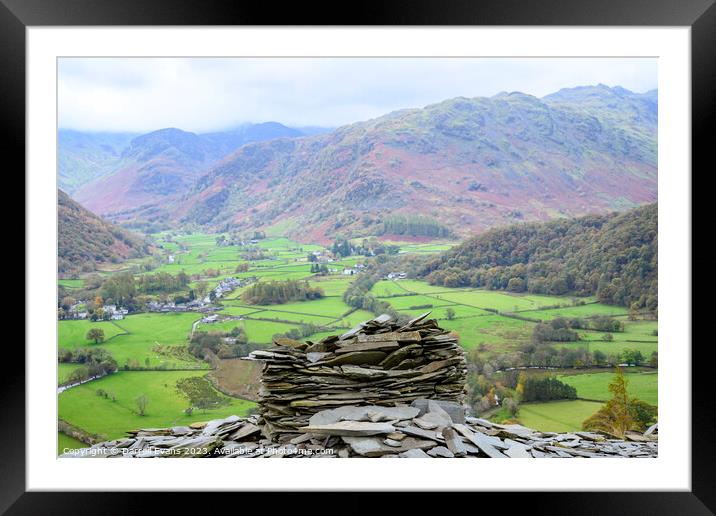 Borrowdale from Castle Crag Framed Mounted Print by Darrell Evans