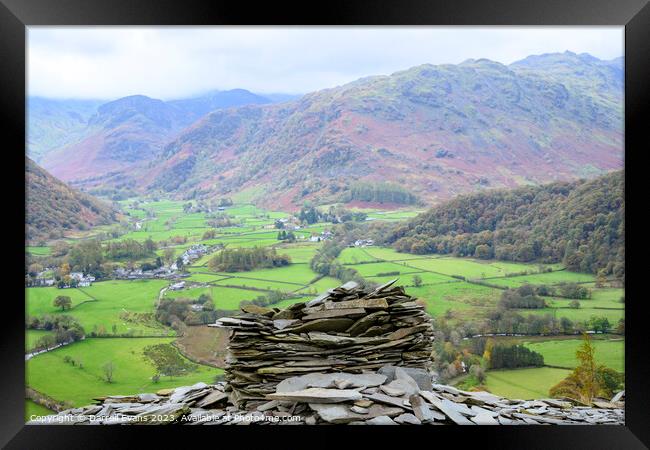 Borrowdale from Castle Crag Framed Print by Darrell Evans