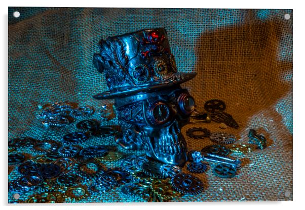 Retrofuturistic Steampunk Skull Acrylic by Steve Purnell