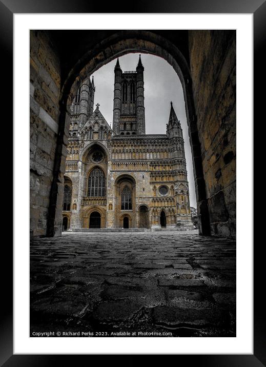 Lincoln Cathedral - through the Arch Framed Mounted Print by Richard Perks