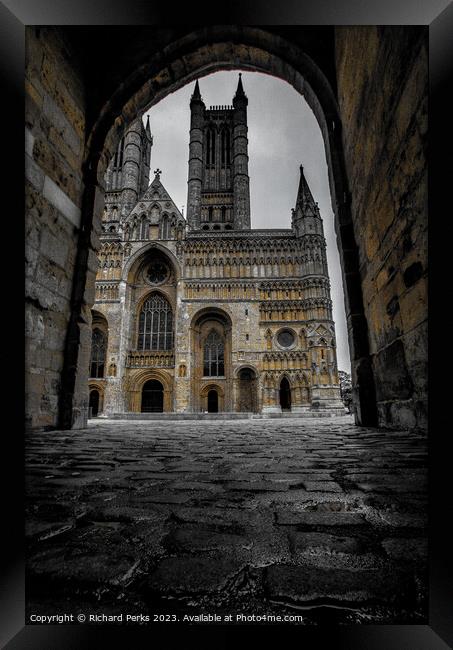 Lincoln Cathedral - through the Arch Framed Print by Richard Perks