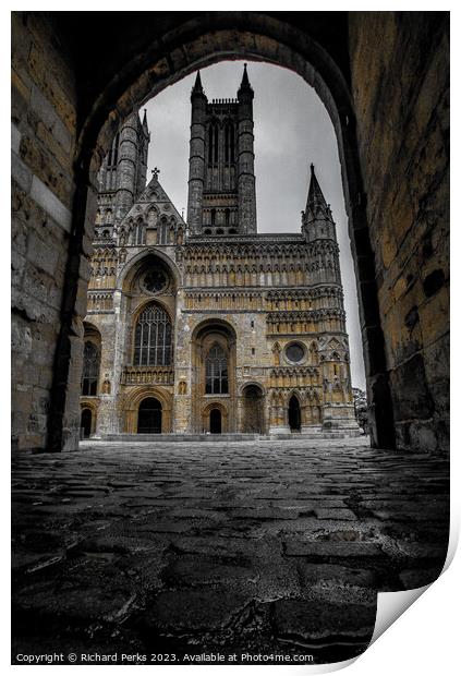 Lincoln Cathedral - through the Arch Print by Richard Perks
