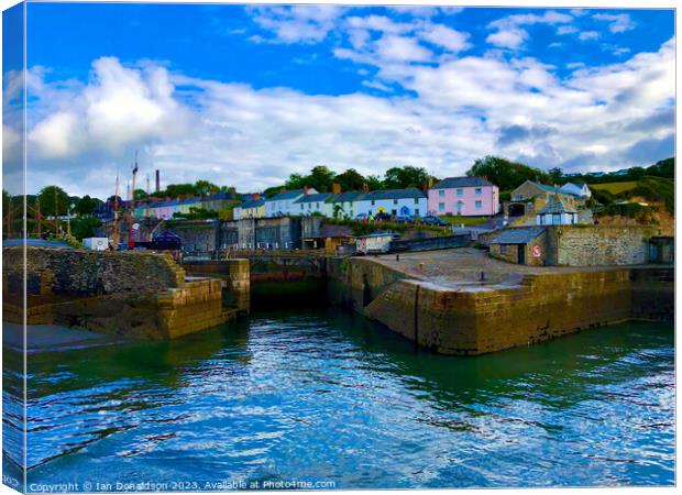 Majestic Charlestown Harbour in Cornwall Canvas Print by Ian Donaldson