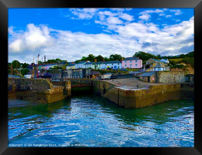 Majestic Charlestown Harbour in Cornwall Framed Print by Ian Donaldson