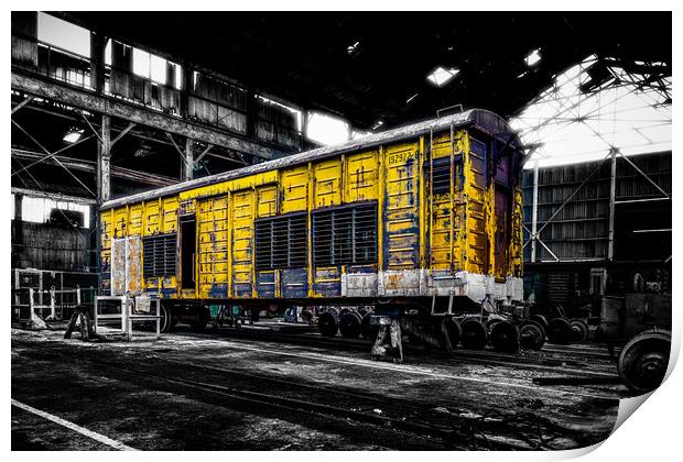 Abandoned Train Shed Print by Chris Lord